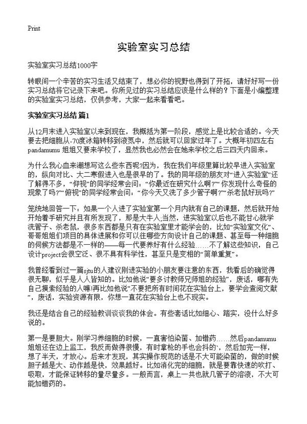 实验室实习总结 (共4页)