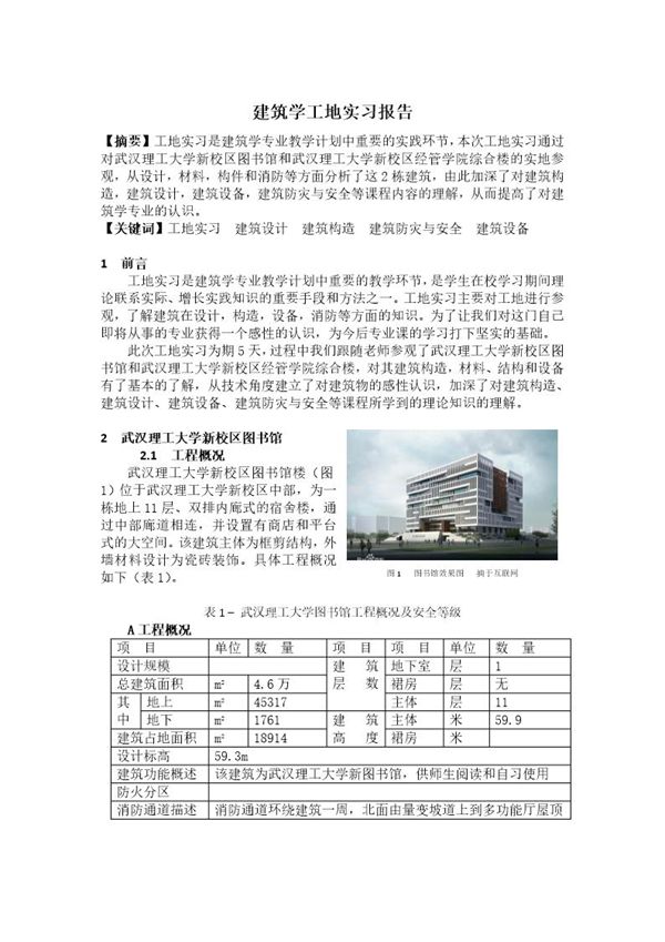 建筑工地 实习报告 (共4页)