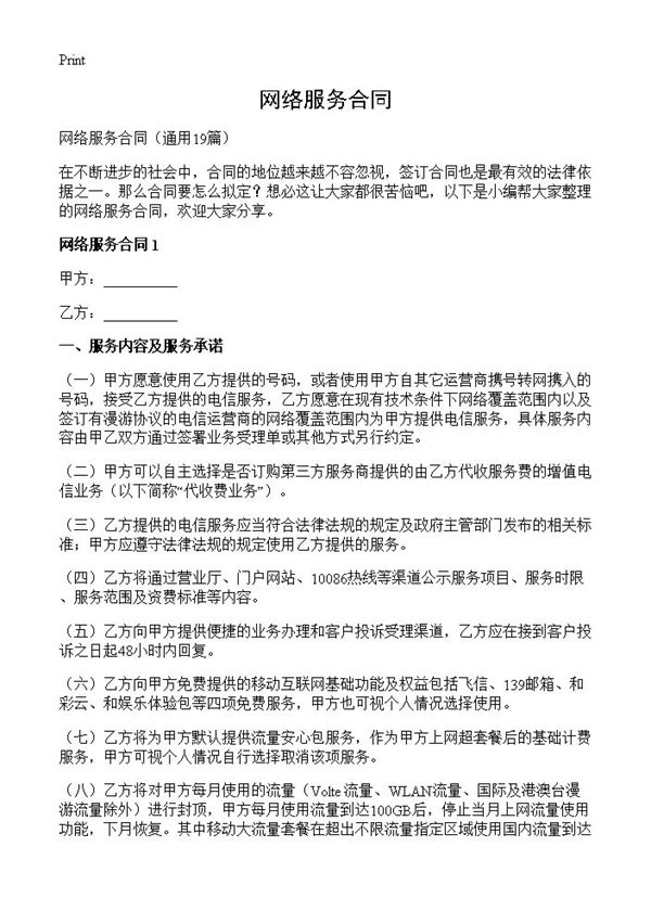 网络服务合同 (共39页)