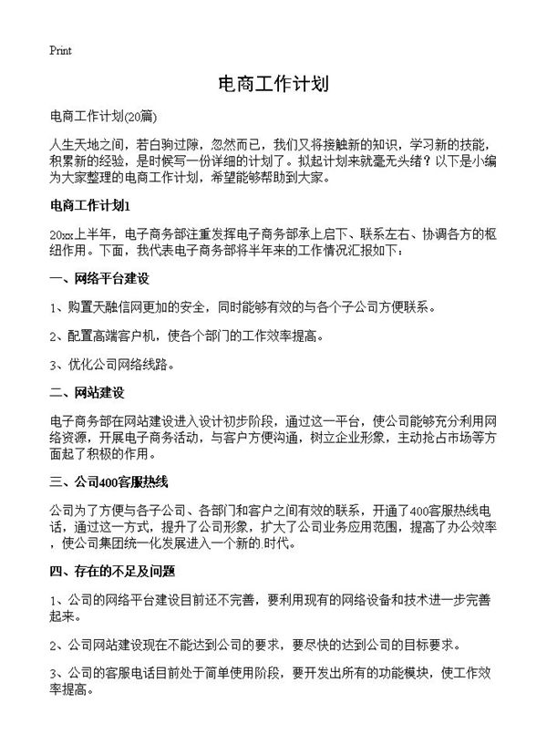 电商工作计划 (共31页)