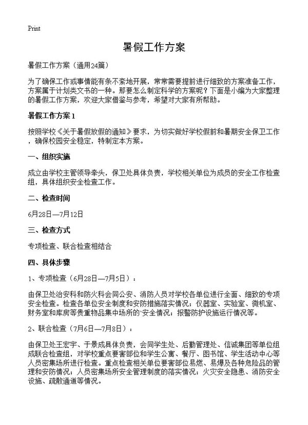 暑假工作方案 (共35页)