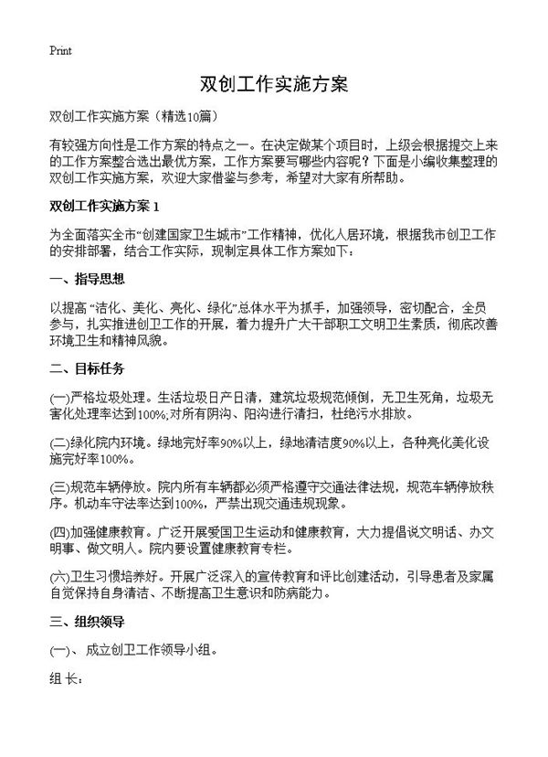 双创工作实施方案 (共20页)