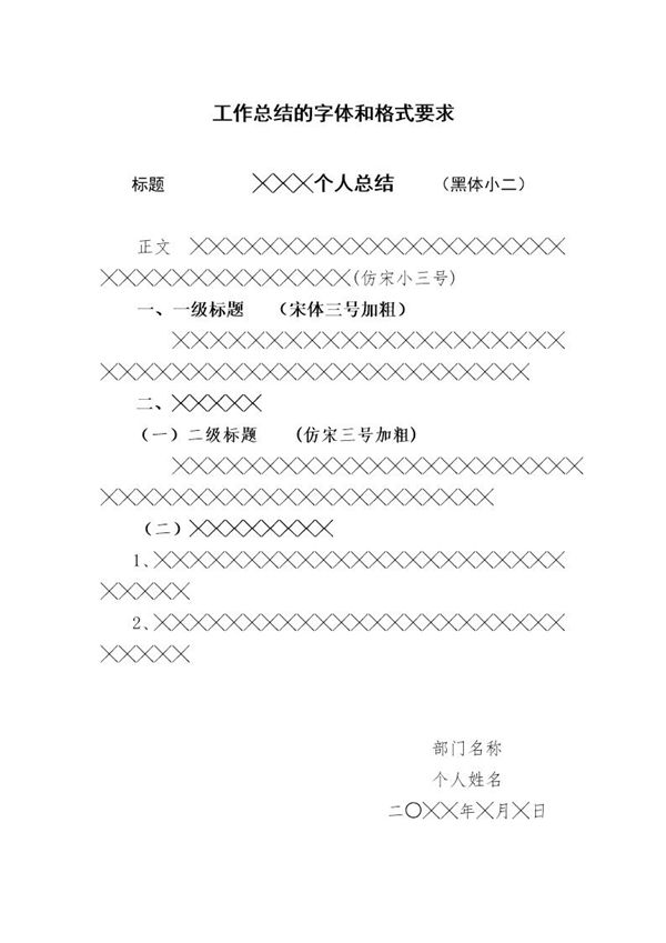 工作总结的字体和格式要求 (共2页)