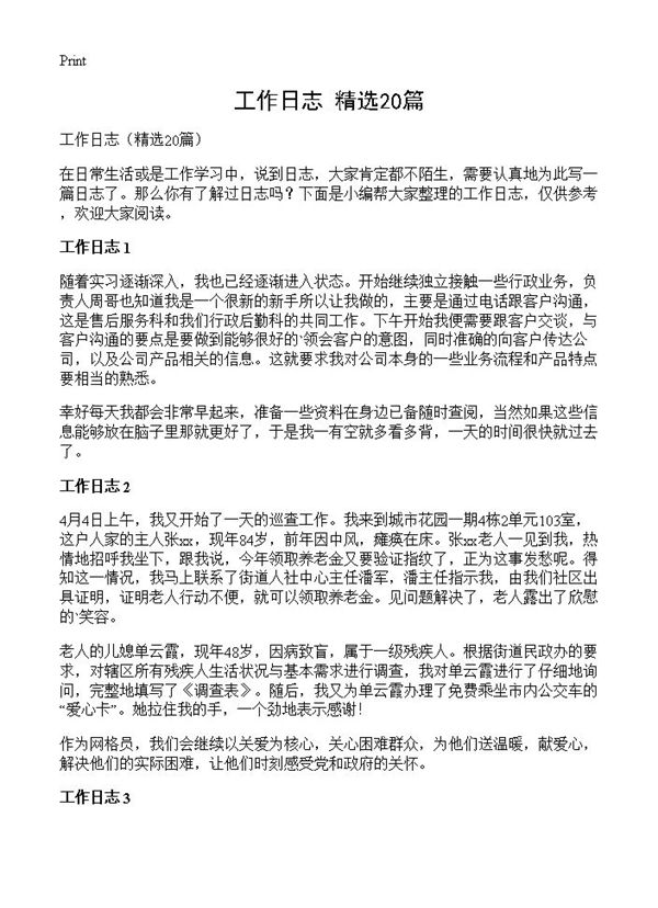 工作日志 (共12页)