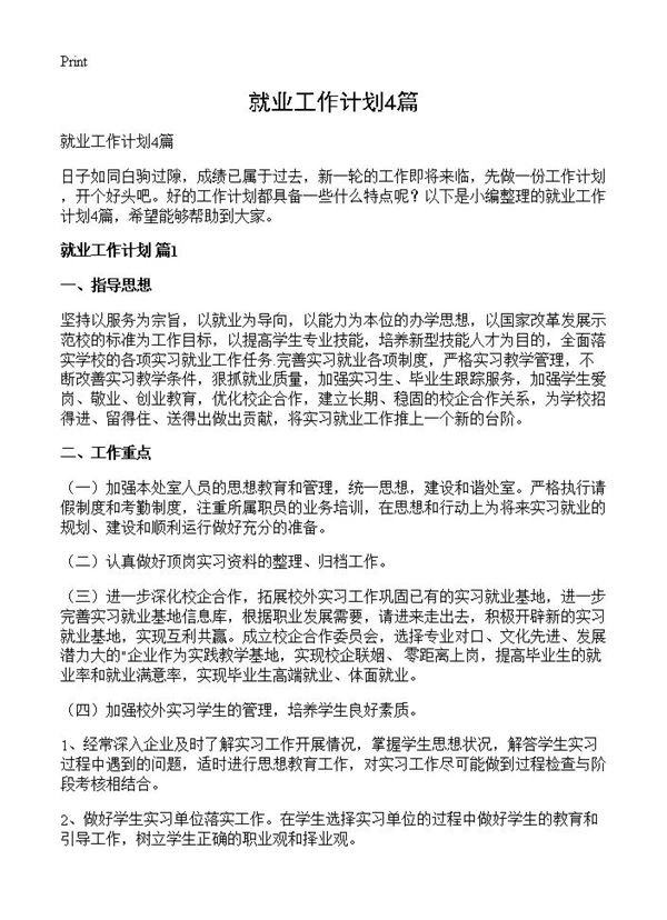 就业工作计划 (共5页)