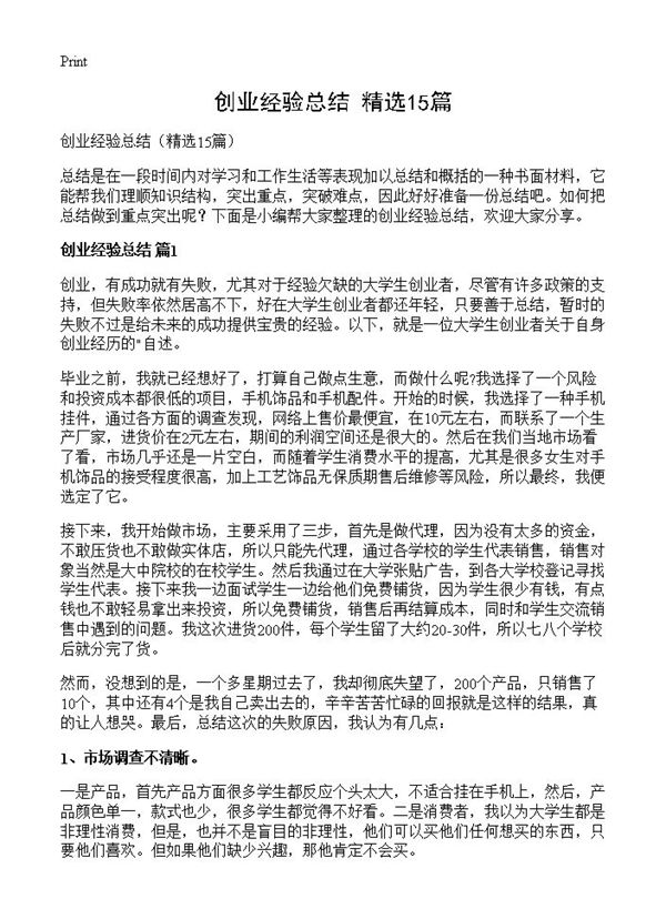 创业经验总结 (共17页)