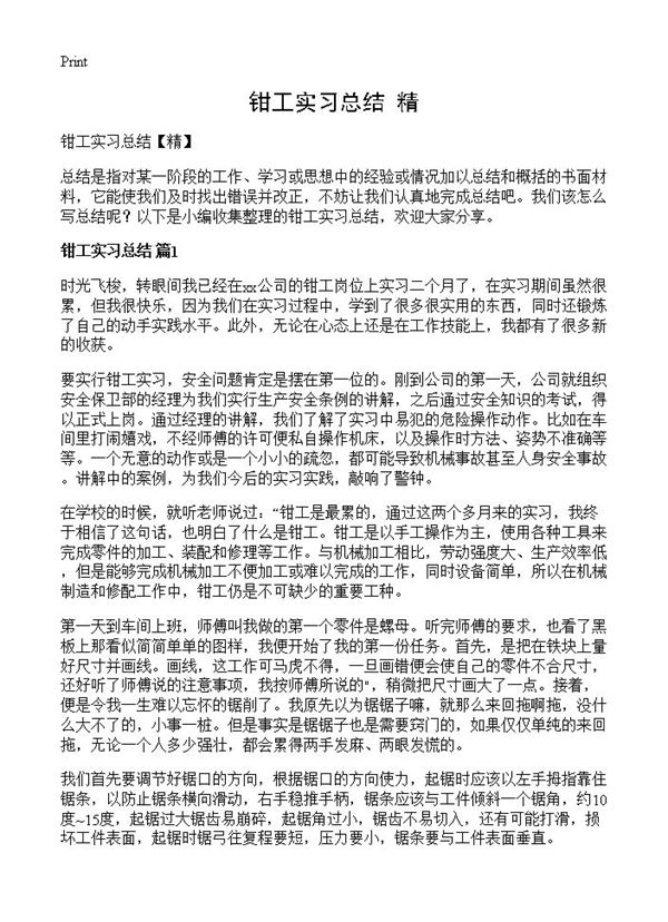 钳工实习总结 (共14页)