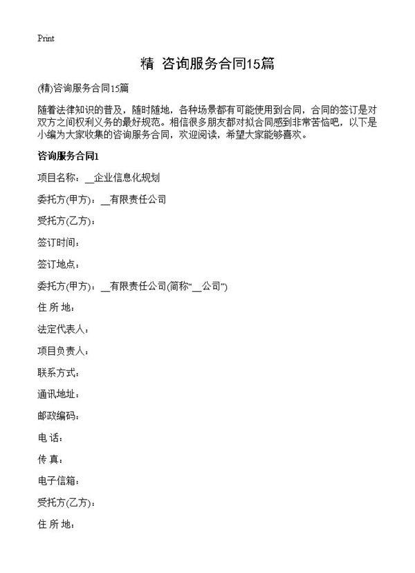 咨询服务合同 (共42页)