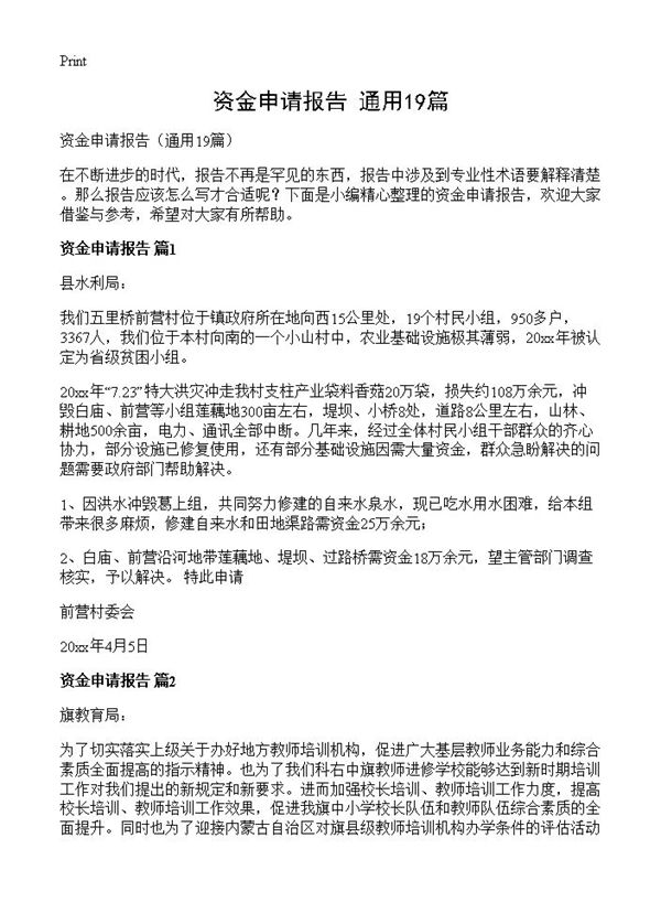 资金申请报告 (共12页)