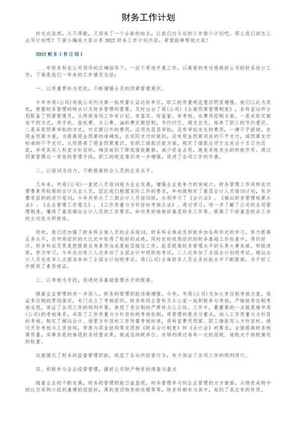 财务工作计划 (共7页)