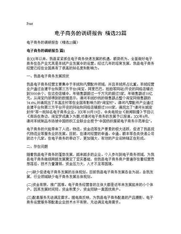 电子商务的调研报告(精选) (共62页)