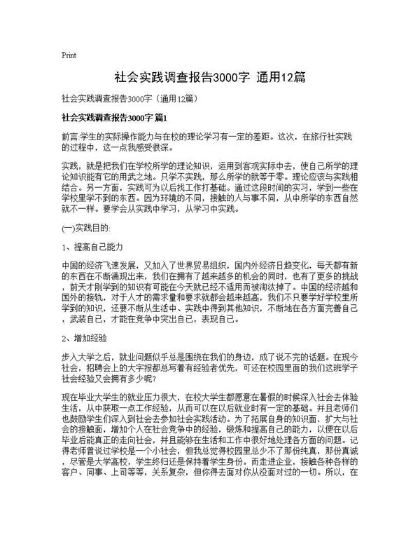 社会实践调查报告3000字(通用) (共41页)