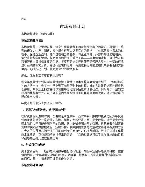 市场营销计划 (共83页)