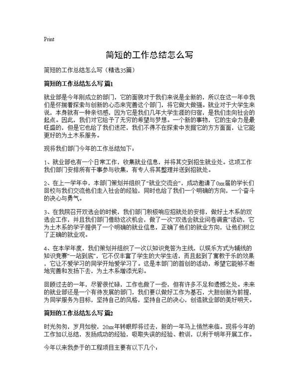 简短的工作总结怎么写 (共34页)