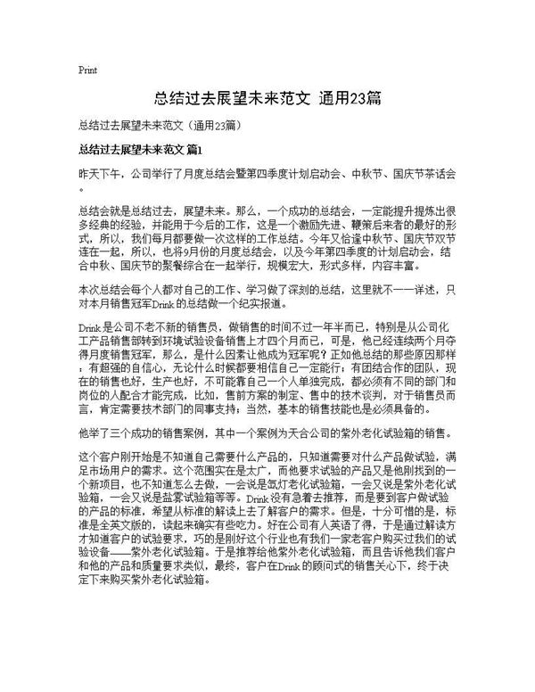 总结过去展望未来范文(通用) (共22页)