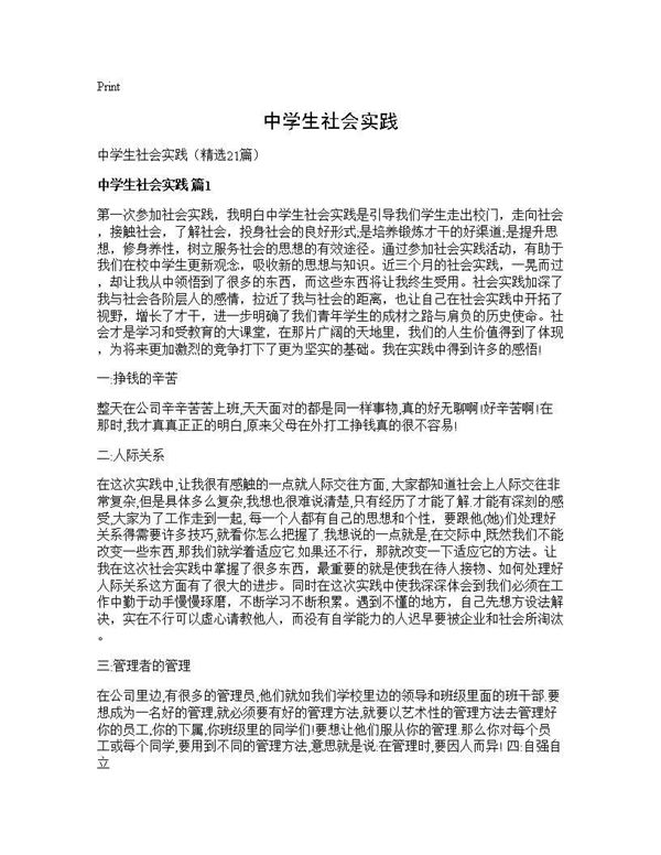 中学生社会实践 (共22页)