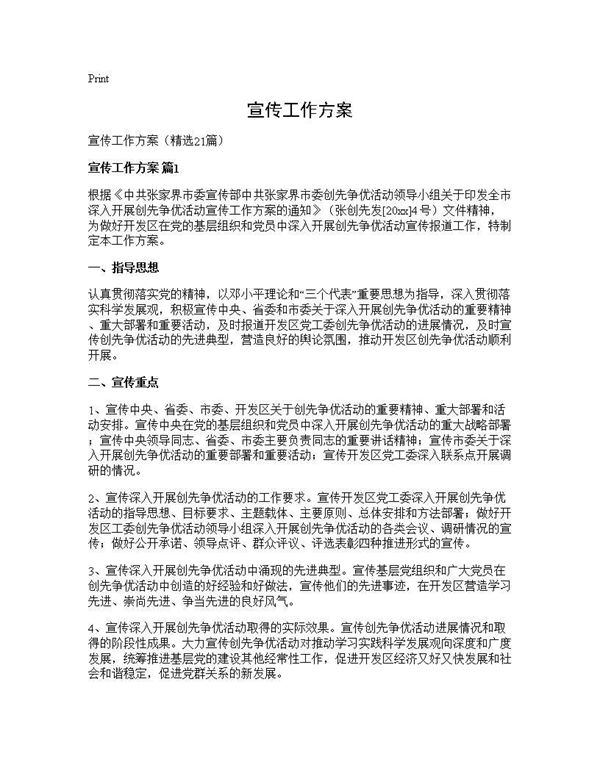 宣传工作方案 (共30页)