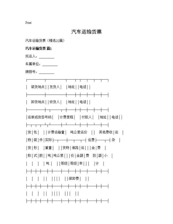 汽车运输货票 (共42页)