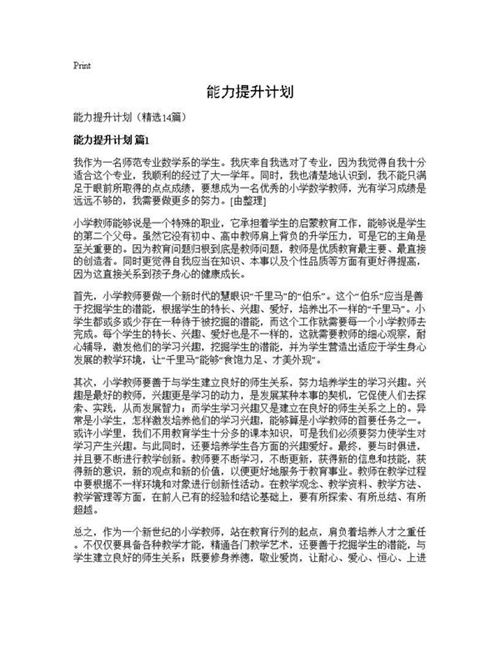 能力提升计划