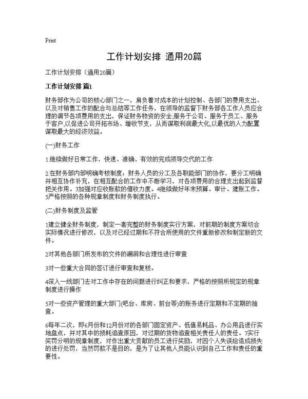 工作计划安排(通用) (共30页)