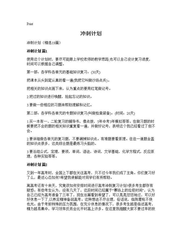 冲刺计划 (共30页)