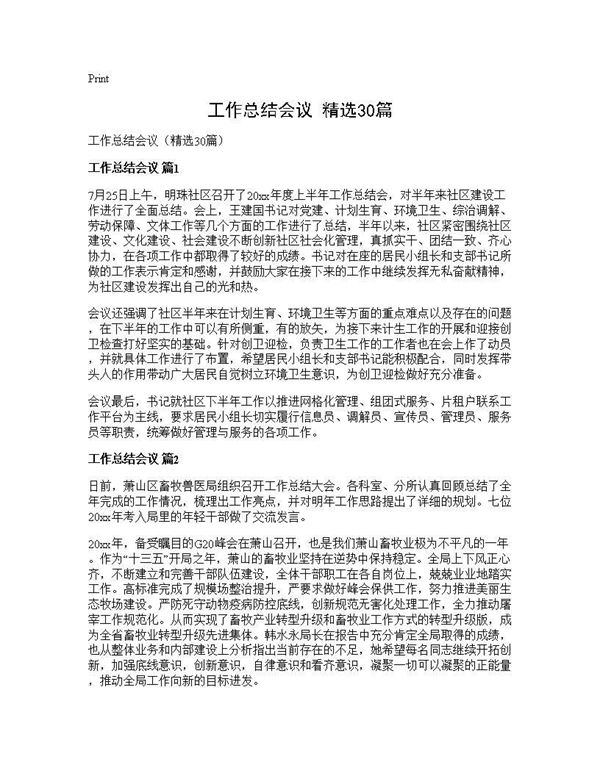 工作总结会议(精选) (共22页)