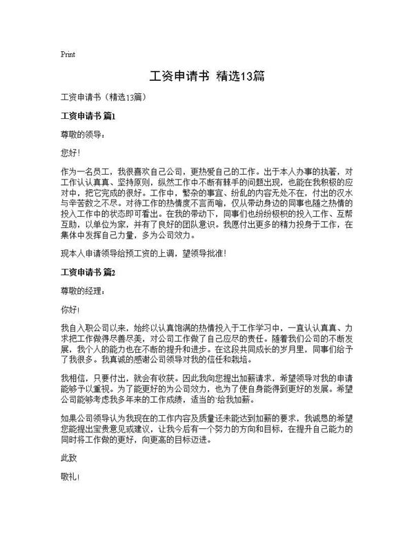 工资申请书(精选) (共11页)