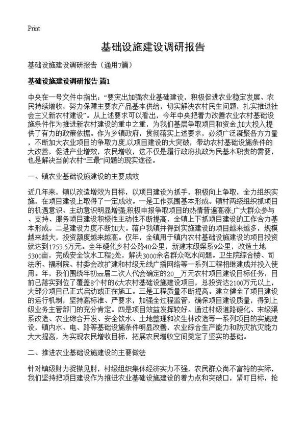 基础设施建设调研报告 (共17页)