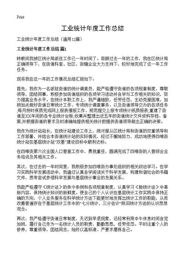 工业统计年度工作总结 (共17页)