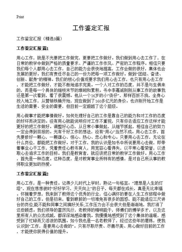 工作鉴定汇报 (共11页)