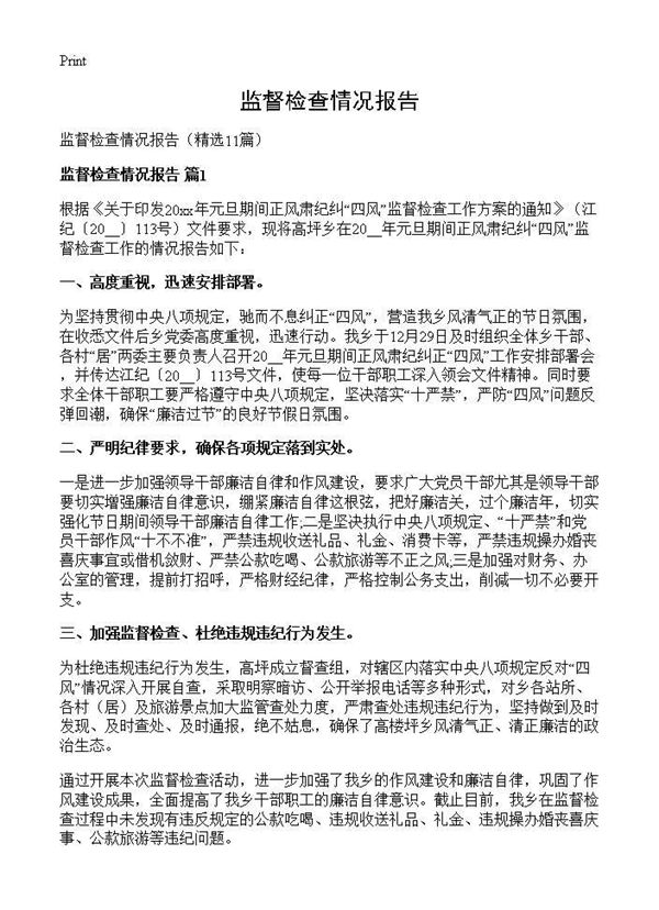 监督检查情况报告 (共13页)