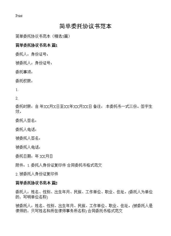 简单委托协议书范本 (共16页)