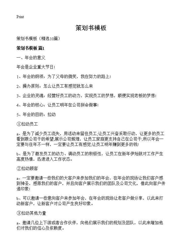 策划书模板 (共22页)