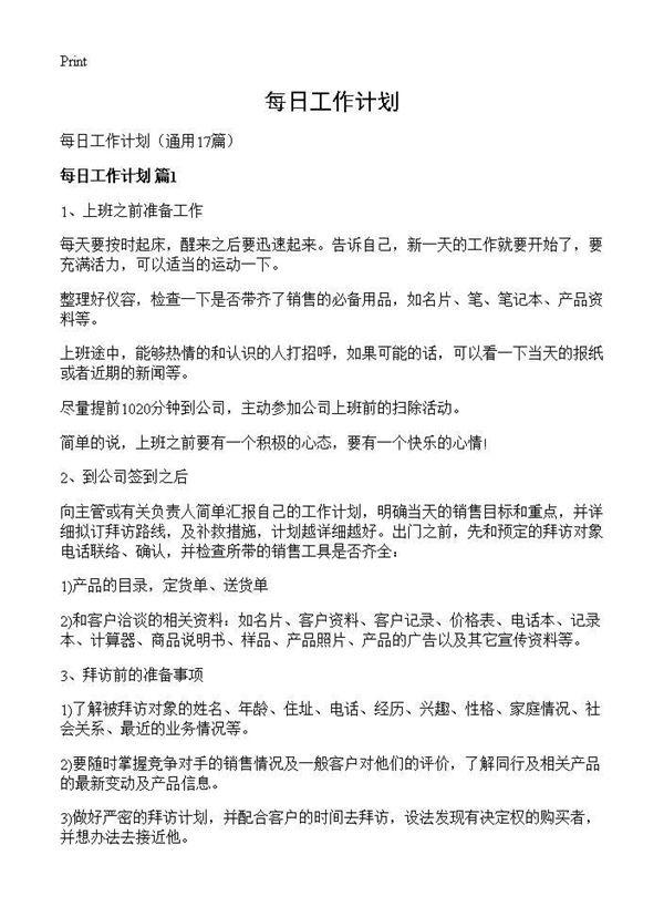 每日工作计划 (共22页)