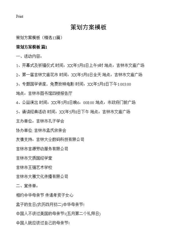 策划方案模板 (共20页)