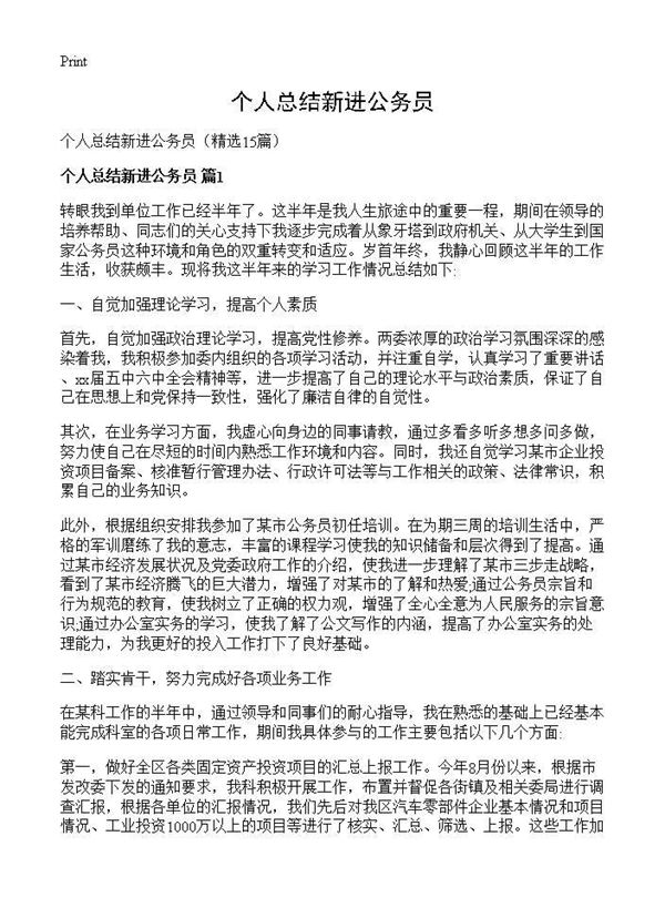 个人总结新进公务员 (共17页)