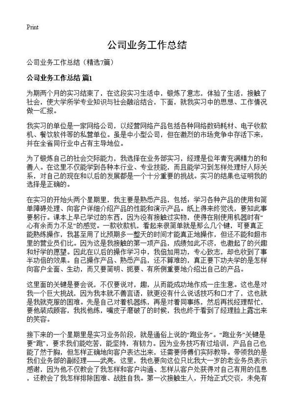 公司业务工作总结 (共9页)