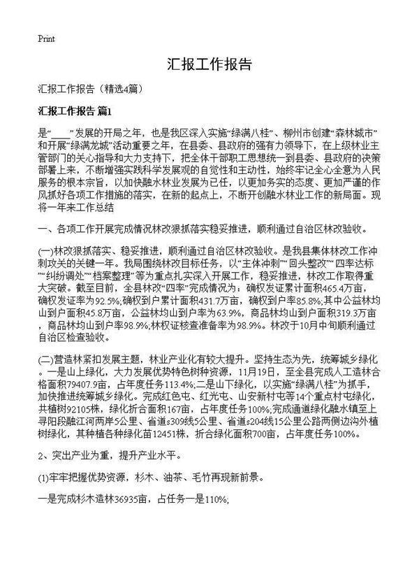 汇报工作报告 (共9页)