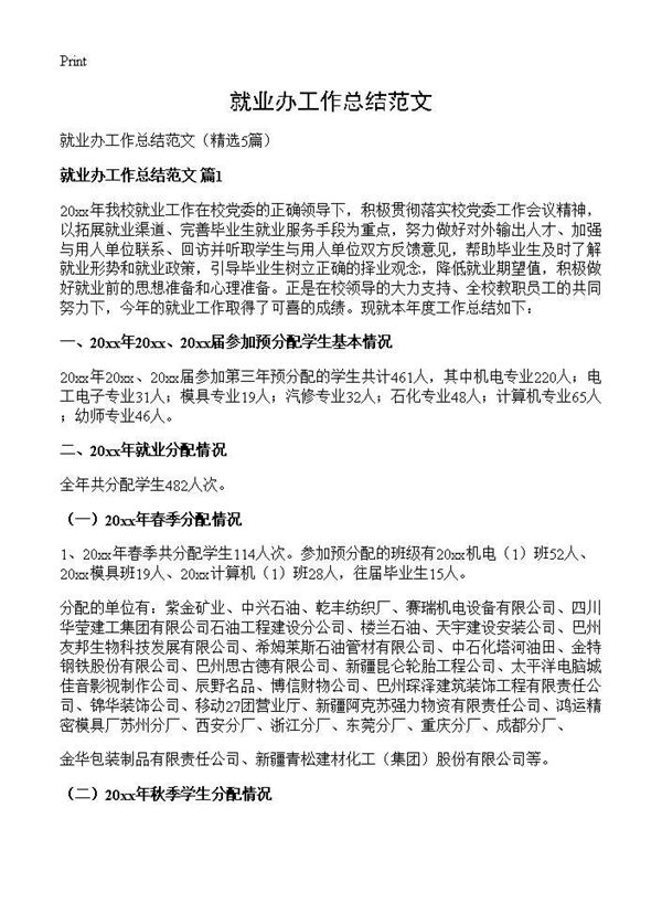 就业办工作总结范文 (共9页)