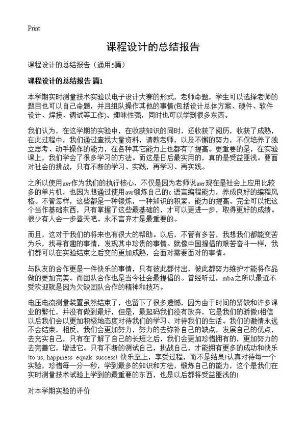 课程设计的总结报告 (共6页)