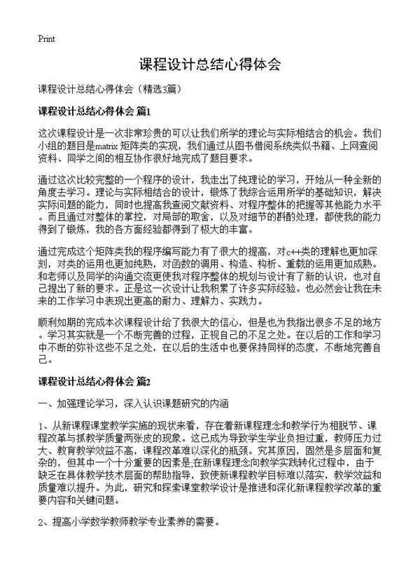 课程设计总结心得体会 (共4页)